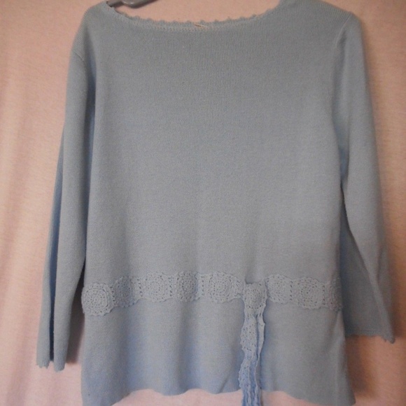 Sag Harbor Sweaters - Sag Harbor Petite faux belt sweater Size L
